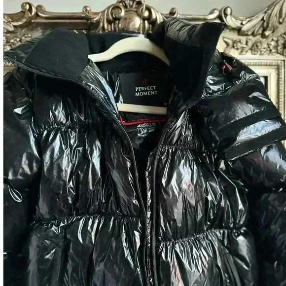Perfect Moment Metallic January Down Jacket Black Cire NWT NEW! - Picture 7 of 13